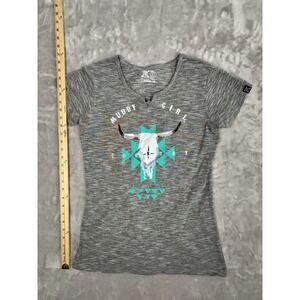 Moonshine Attire Muddy‎ Girl Grey T-Shirt Tee Top Shirt Gray Size Small